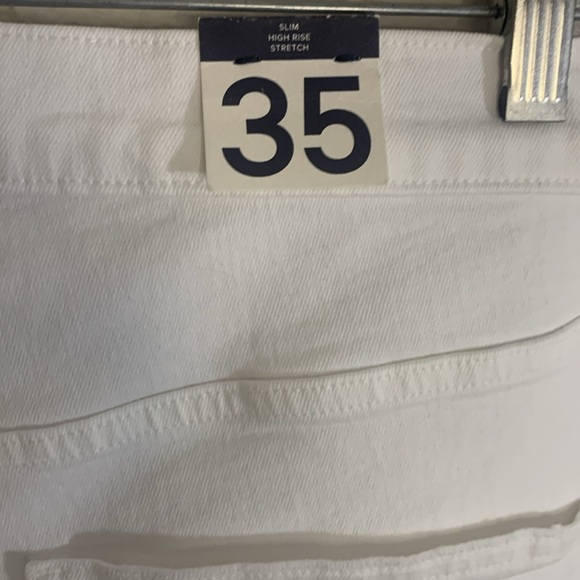 GAP women’s 34 Slim High Rise Stretch white raw hem Jeans summer - Picture 6 of 7